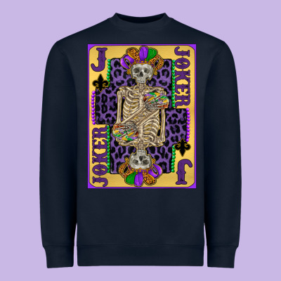 Joker Mardi Gras Skeleton Heavyweight Sweatshirt Designed By Cowgirlartshop