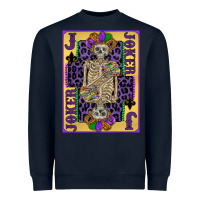 Navy joker mardi gras skeleton Heavyweight Sweatshirt - CowGirlArtShop