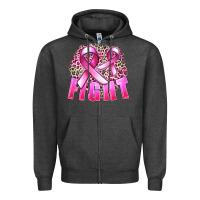 Charcoal Heather fight cancer Zipper Hoodie - FaDigitalArtStudio