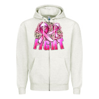Oatmeal Heather fight cancer Zipper Hoodie - FaDigitalArtStudio