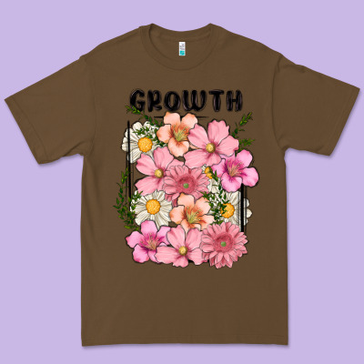 Growth Flower Premium Tee Designed By Maliassmallbusiness