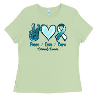 Matcha Peace Love Cure Cervical Cancer Ladies Tee - Jasminsmagicworld