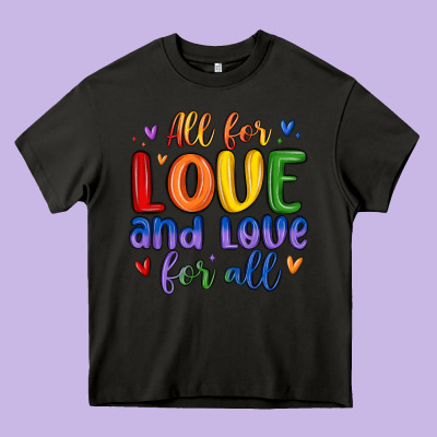 All For Love And Love For All Heavy Core Tee Designed By Maliassmallbusiness