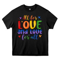 Black all for love and love for all Heavy Core Tee - MaliasSmallBusiness