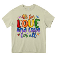 Mossy all for love and love for all Heavy Core Tee - MaliasSmallBusiness