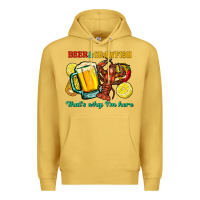 Antique Gold Beer&crawfish that's why i'm here Premium Hoodie - FaDigitalArtStudio