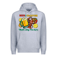 Heather Grey Beer&crawfish that's why i'm here Premium Hoodie - FaDigitalArtStudio