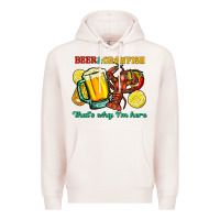 Pale Pink Beer&crawfish that's why i'm here Premium Hoodie - FaDigitalArtStudio