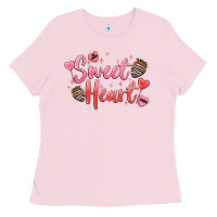 Bubblegum Pink sweet heart Ladies Tee - MaliasSmallBusiness