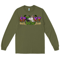 Army Green spooky babe halloween Long Sleeve Tee - NancyCooperArtShop