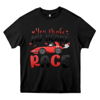 Black you make my heart race valentine's day Heavy Core Tee - MaliasSmallBusiness