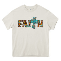 Cream faith thanksgiving cross Heavy Core Tee - AdoDesignShop