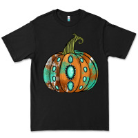 Black Western cowhide turquoise pumpkin Premium Tee - NancyCooperArtShop