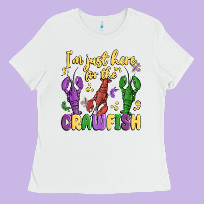 I'm Just Here For The Crawfish Ladies Tee Designed By Maliassmallbusiness