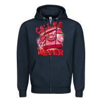 Navy Call me never Zipper Hoodie - FaDigitalArtStudio