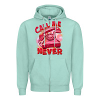 Seafoam Call me never Zipper Hoodie - FaDigitalArtStudio