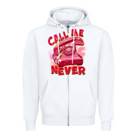 White Call me never Zipper Hoodie - FaDigitalArtStudio