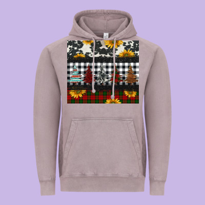 Christmas Trees And Sunflowers Vintage Hoodie Designed By Jasminsmagicworld