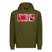 Army Green Pink Love Kiss Valentine's Day Premium Hoodie - RanaPortraitStore