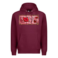 Burgundy Pink Love Kiss Valentine's Day Premium Hoodie - RanaPortraitStore