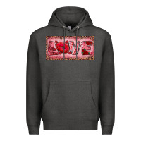 Charcoal Heather Pink Love Kiss Valentine's Day Premium Hoodie - RanaPortraitStore