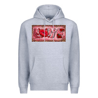 Heather Grey Pink Love Kiss Valentine's Day Premium Hoodie - RanaPortraitStore