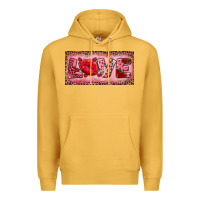 Mustard Pink Love Kiss Valentine's Day Premium Hoodie - RanaPortraitStore