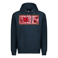 Navy Pink Love Kiss Valentine's Day Premium Hoodie - RanaPortraitStore
