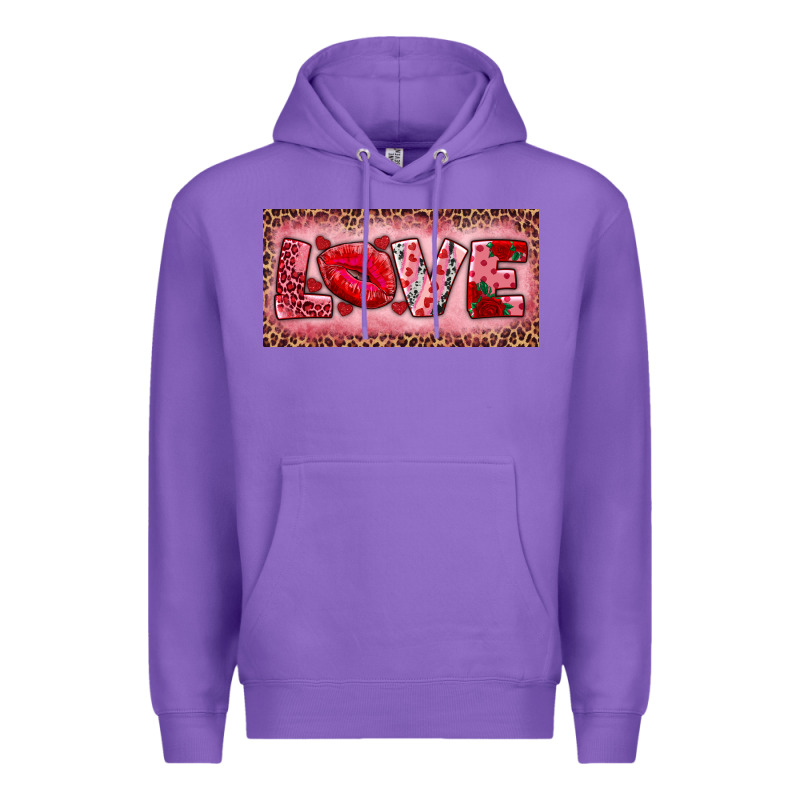 Pink Love Kiss Valentine's Day Premium Hoodie by RanaPortraitStore | Teevron