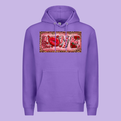 Pink Love Kiss Valentine's Day Premium Hoodie Designed By Ranaportraitstore