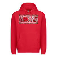 Red Pink Love Kiss Valentine's Day Premium Hoodie - RanaPortraitStore