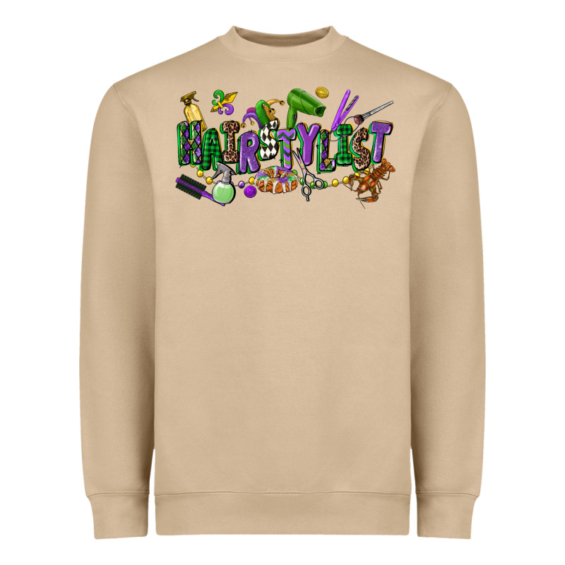 Hairstylist Mardi Gras Heavyweight Sweatshirt by CowGirlArtShop | Teevron