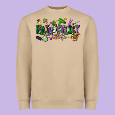 Hairstylist Mardi Gras Heavyweight Sweatshirt Designed By Cowgirlartshop