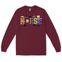 Burgundy Halloween Nurse Long Sleeve Tee - texasbilliewilder