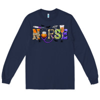 Navy Halloween Nurse Long Sleeve Tee - texasbilliewilder