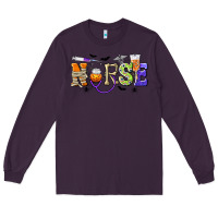 Plum Halloween Nurse Long Sleeve Tee - texasbilliewilder
