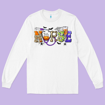 Halloween Nurse Long Sleeve Tee Designed By Texasbilliewilder