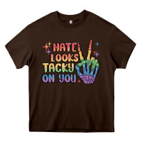 Chocolate Brown hate looks tacky on you pride Heavy Core Tee - MaliasSmallBusiness