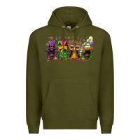 Army Green Mardi Gras afro gnomies Premium Hoodie - FaDigitalArtStudio