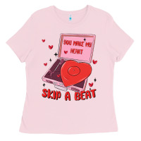 Bubblegum Pink heart record player Ladies Tee - MaliasSmallBusiness