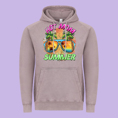 Hot Mom Summer Vintage Hoodie Designed By Barkaloodesign
