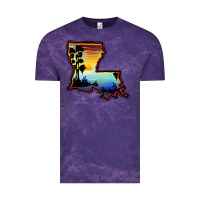 Cloud Purple louisiana  sunset map Vintage Tee - BarkalooDesign