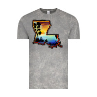 Cloud Rock louisiana  sunset map Vintage Tee - BarkalooDesign