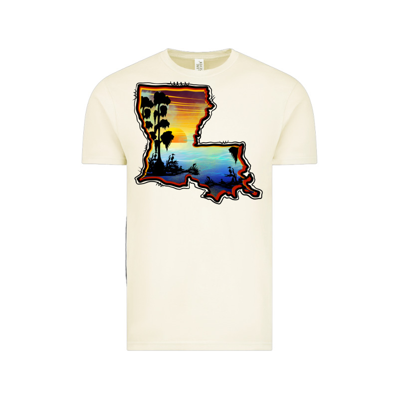 Louisiana  Sunset Map Vintage Tee by BarkalooDesign | Teevron