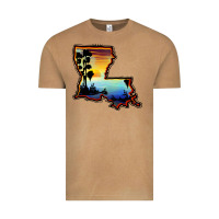 Vintage Camel louisiana  sunset map Vintage Tee - BarkalooDesign