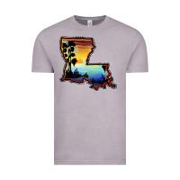 Vintage Zinc louisiana  sunset map Vintage Tee - BarkalooDesign