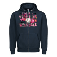 Navy In October We Wear Pink And Watch Baseball Zipper Hoodie - FaDigitalArtStudio