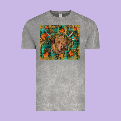 Western Fall Cow Vintage Tee Designed By Ranaportraitstore