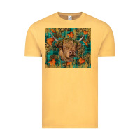 Vintage Mustard Western Fall Cow Vintage Tee - RanaPortraitStore