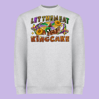 Let Them Eat King Cake Heavyweight Sweatshirt Designed By Cowgirlartshop